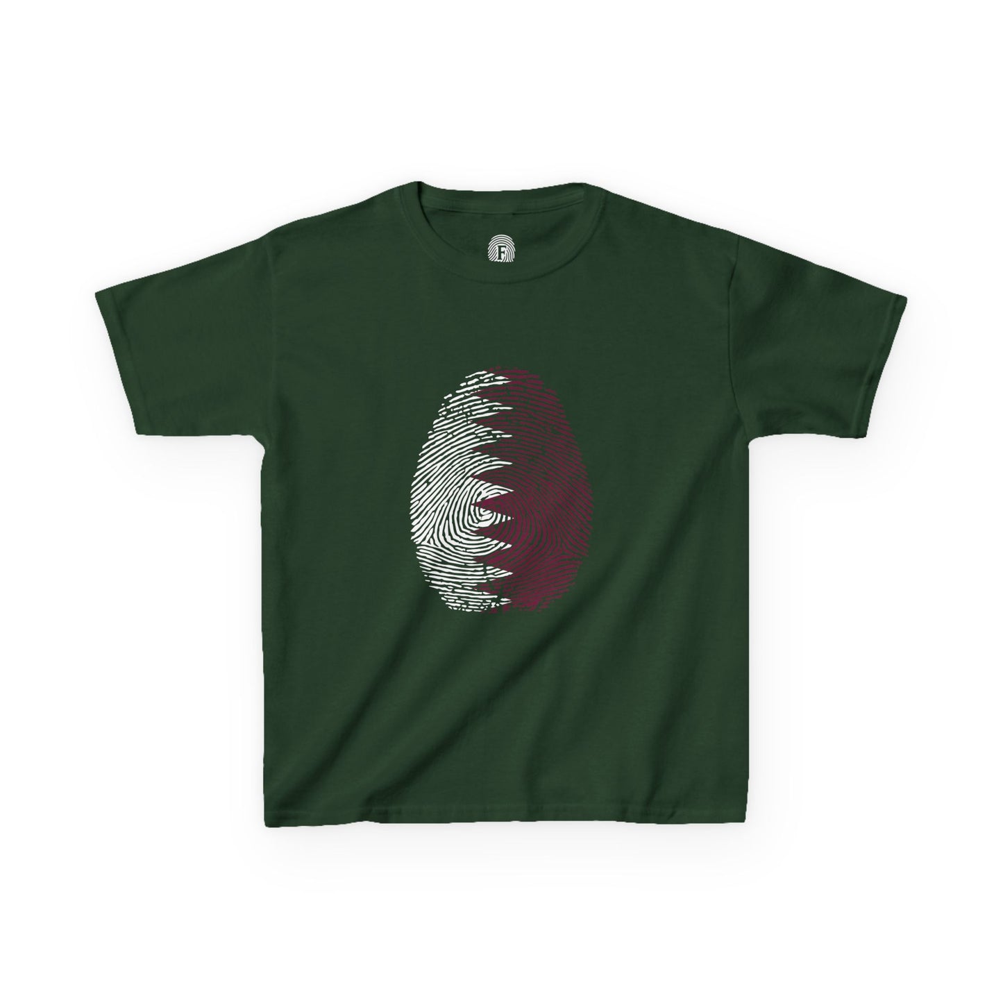 QATAR Fingerprint flag Soccer World Cup Fan T-Shirt (KIDS - UNISEX)