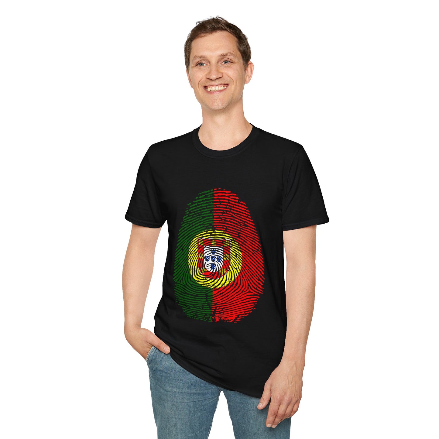 PORTUGAL Fingerprint flag Soccer World Cup Fan T-Shirt (MEN)