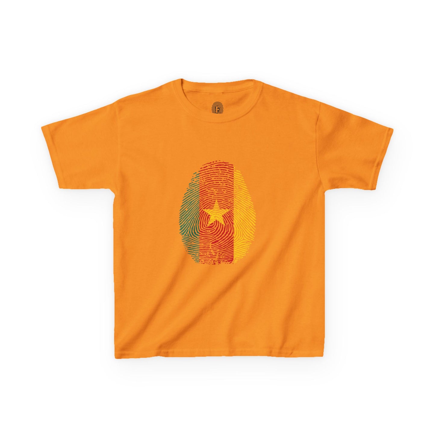 CAMEROON Fingerprint flag Soccer World Cup Fan T-Shirt (KIDS - UNISEX)