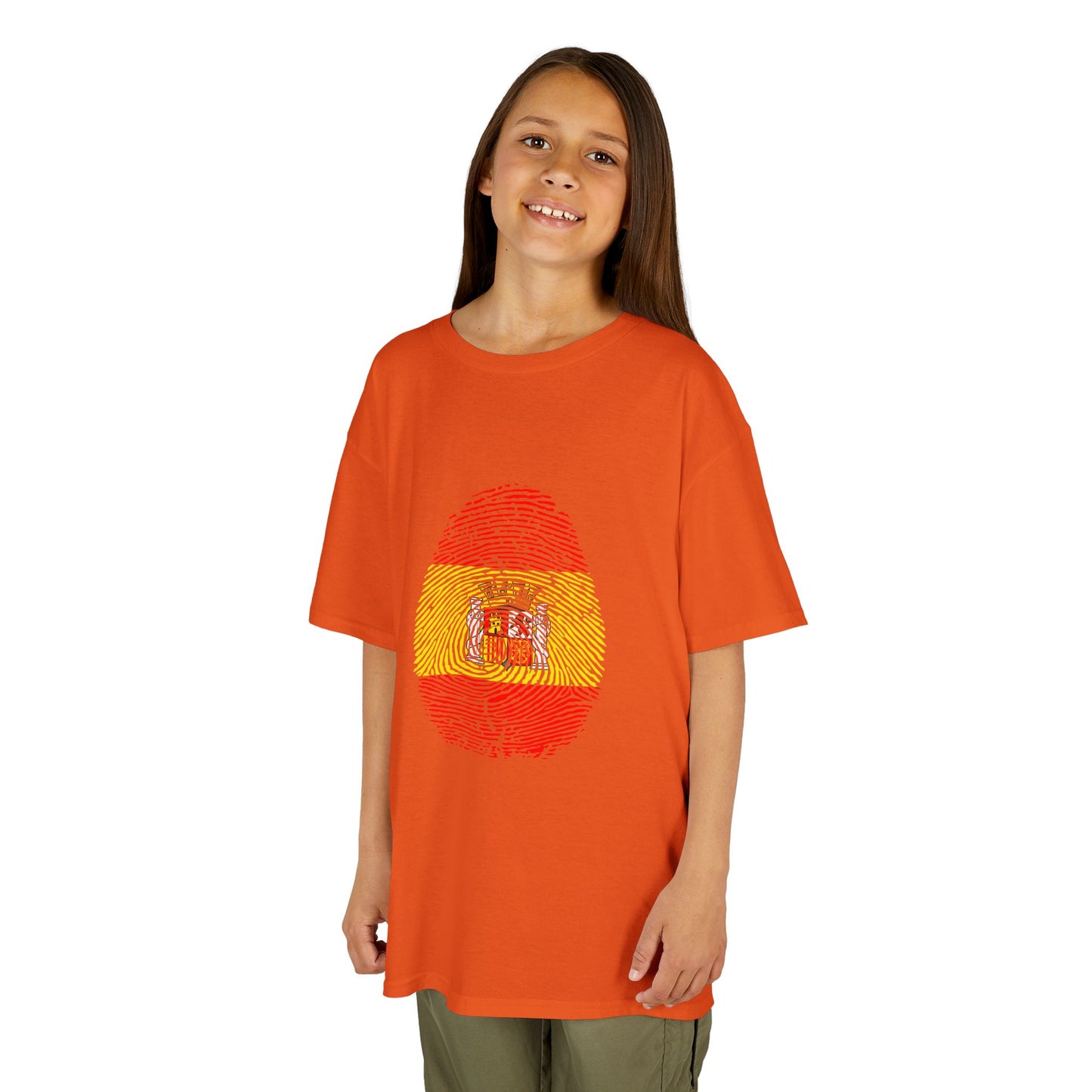 SPAIN Fingerprint flag Soccer World Cup Fan T-Shirt (KIDS - UNISEX)
