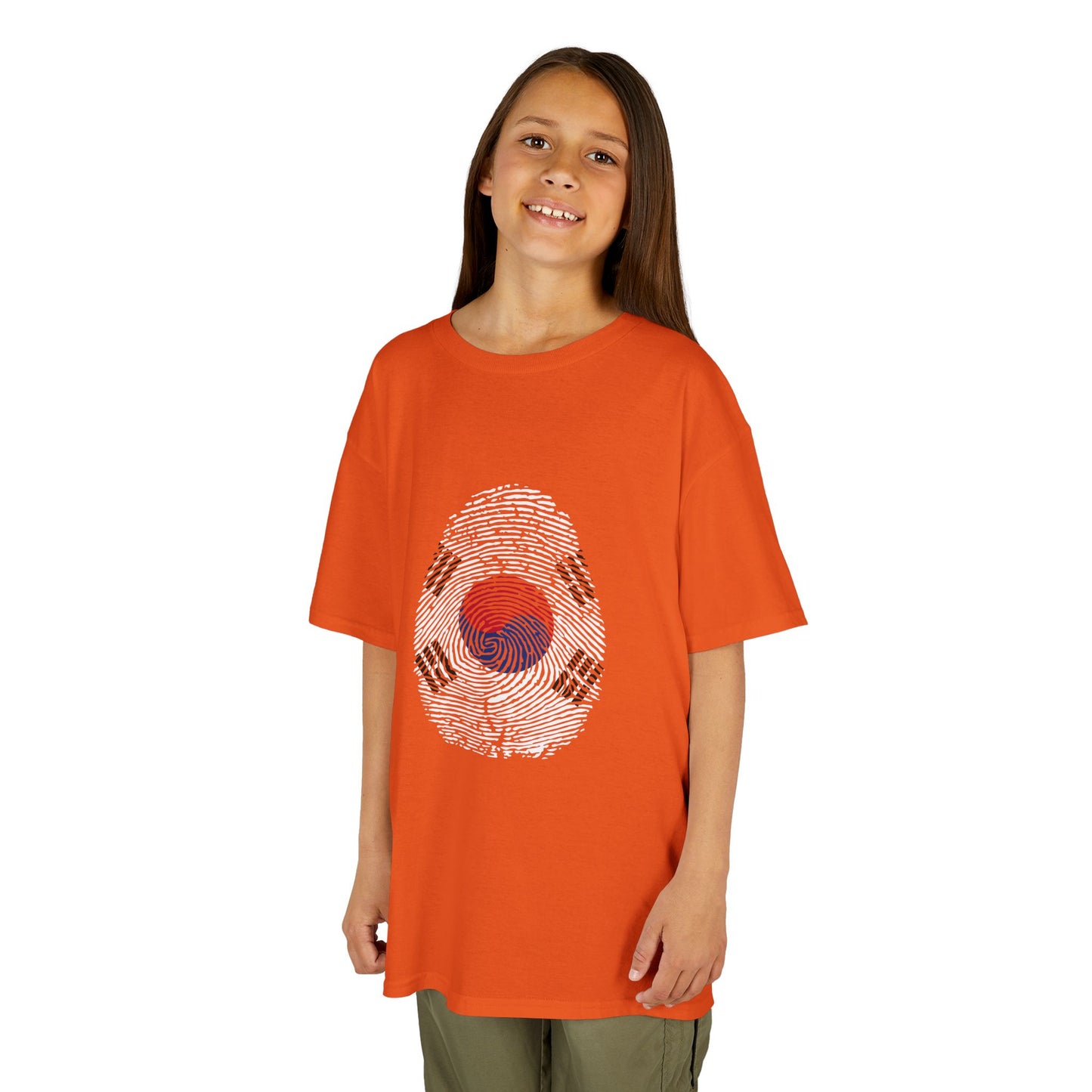 SOUTH KOREA Fingerprint flag Soccer World Cup Fan T-Shirt (KIDS - UNISEX)