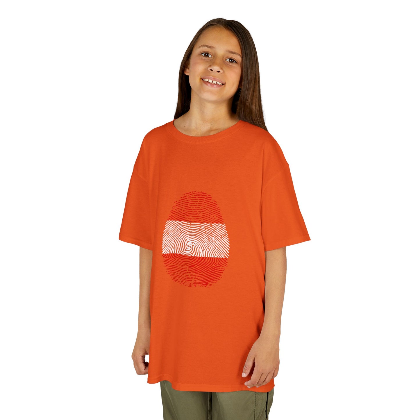 AUSTRIA Fingerprint flag Soccer World Cup Fan T-Shirt (KIDS - UNISEX)
