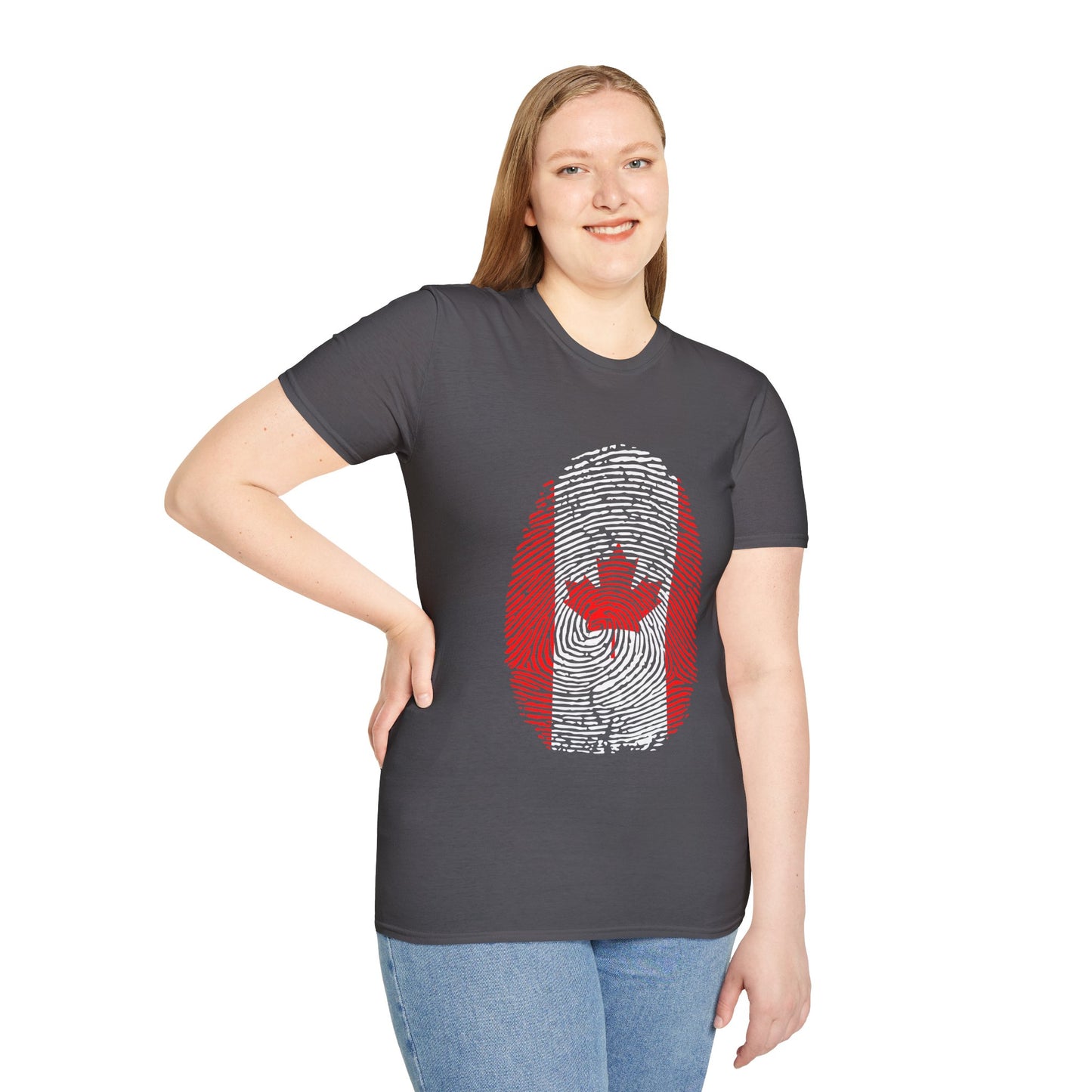 CANADA Fingerprint flag Soccer World Cup Fan T-Shirt (WOMEN)