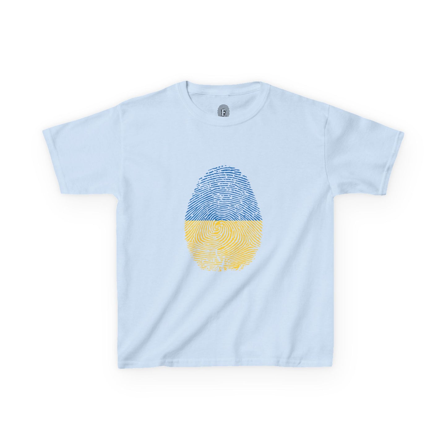 UKRAINE Fingerprint flag Soccer World Cup Fan T-Shirt (KIDS - UNISEX)