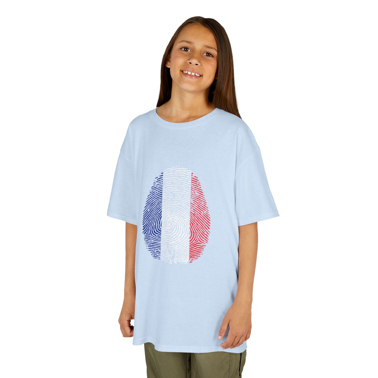 FRANCE Fingerprint flag Soccer World Cup Fan T-Shirt (KIDS - UNISEX)