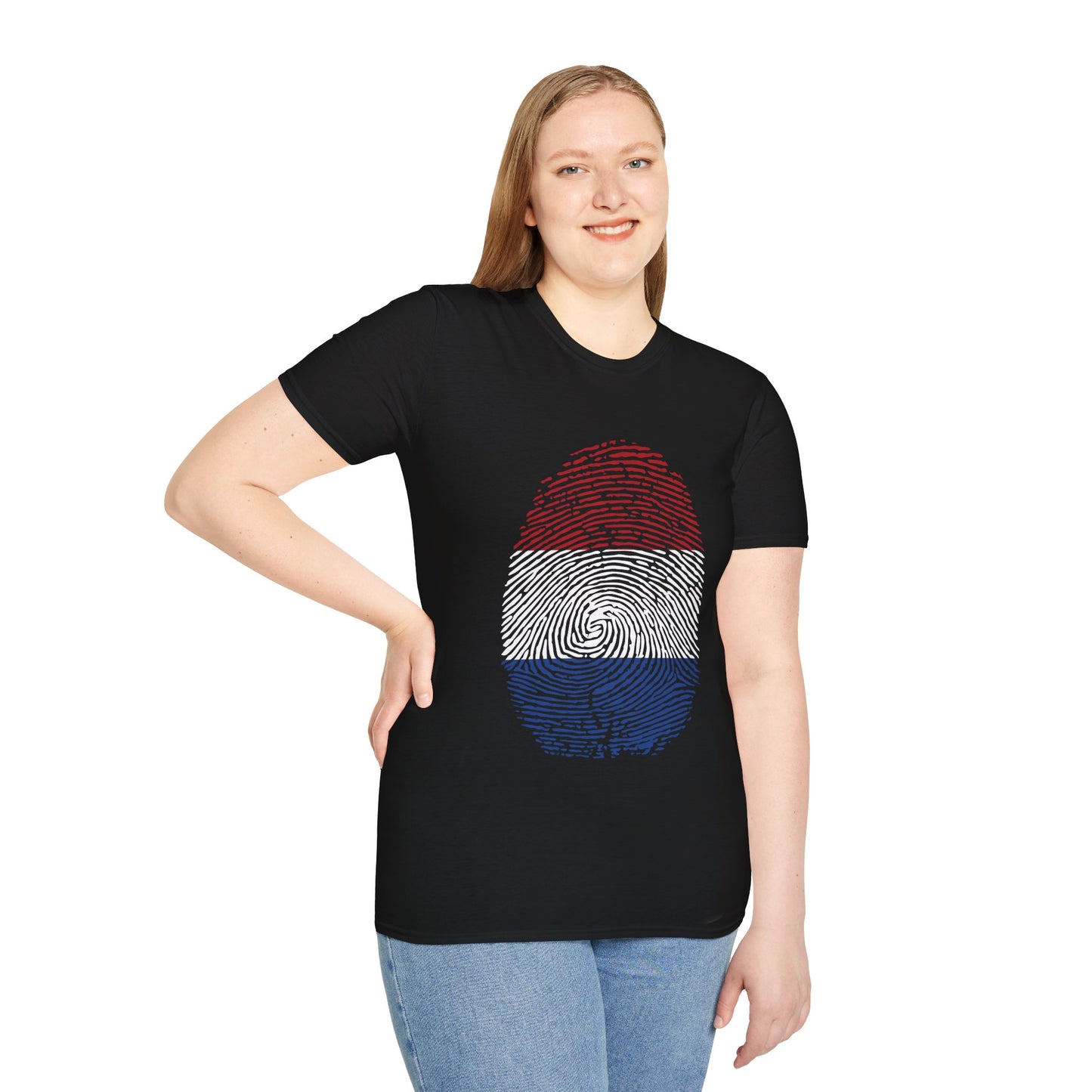 NETHERLAND Fingerprint flag Soccer World Cup Fan T-Shirt (WOMEN)