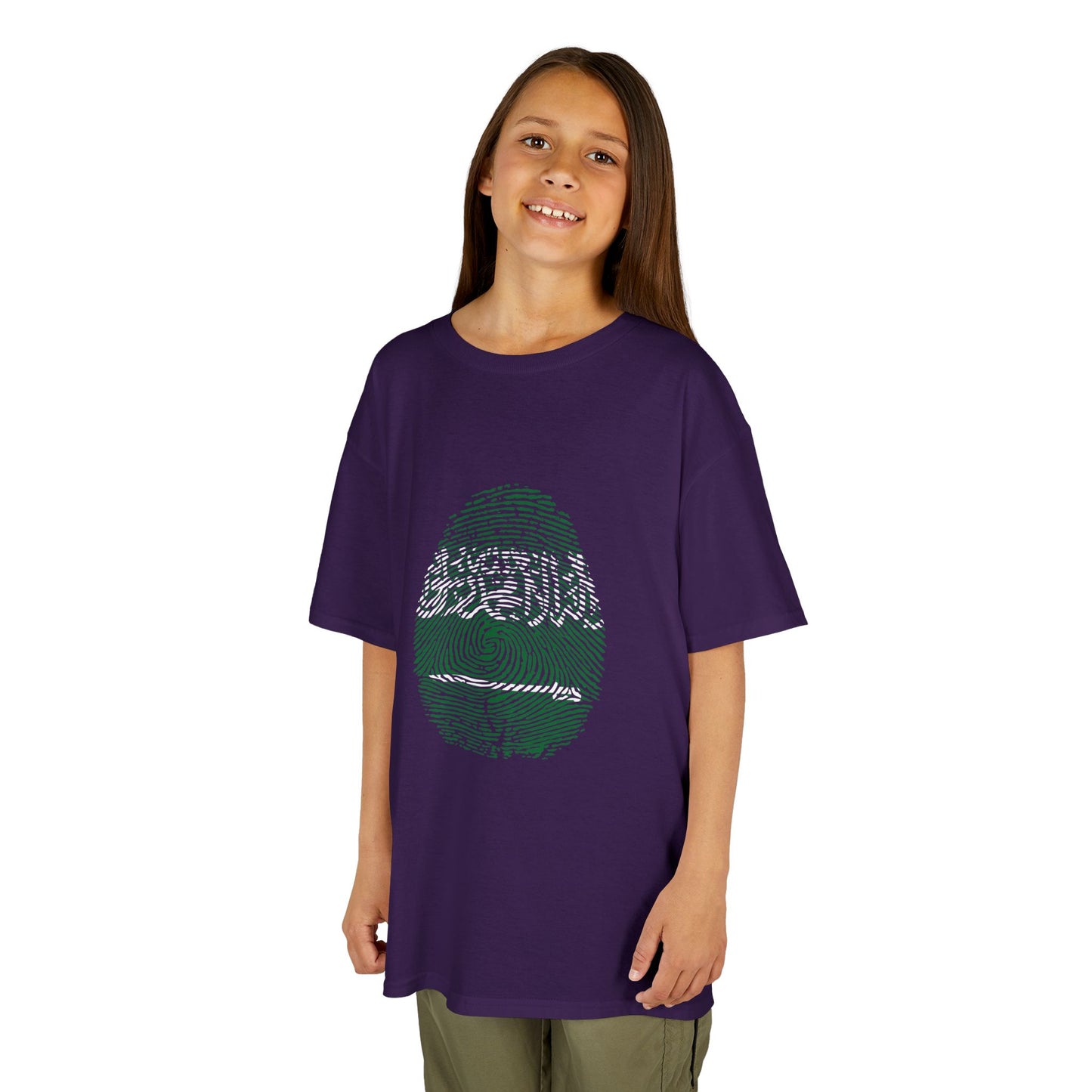 SAUDI ARABIA Fingerprint flag Soccer World Cup Fan T-Shirt (KIDS - UNISEX)