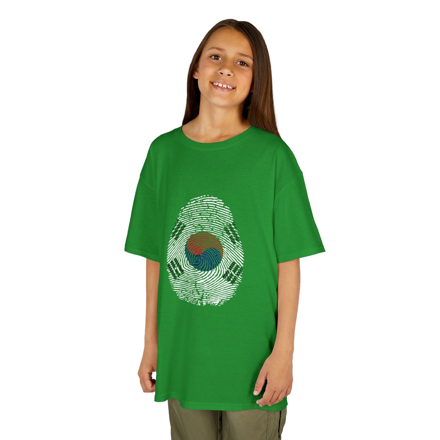 SOUTH KOREA Fingerprint flag Soccer World Cup Fan T-Shirt (KIDS - UNISEX)