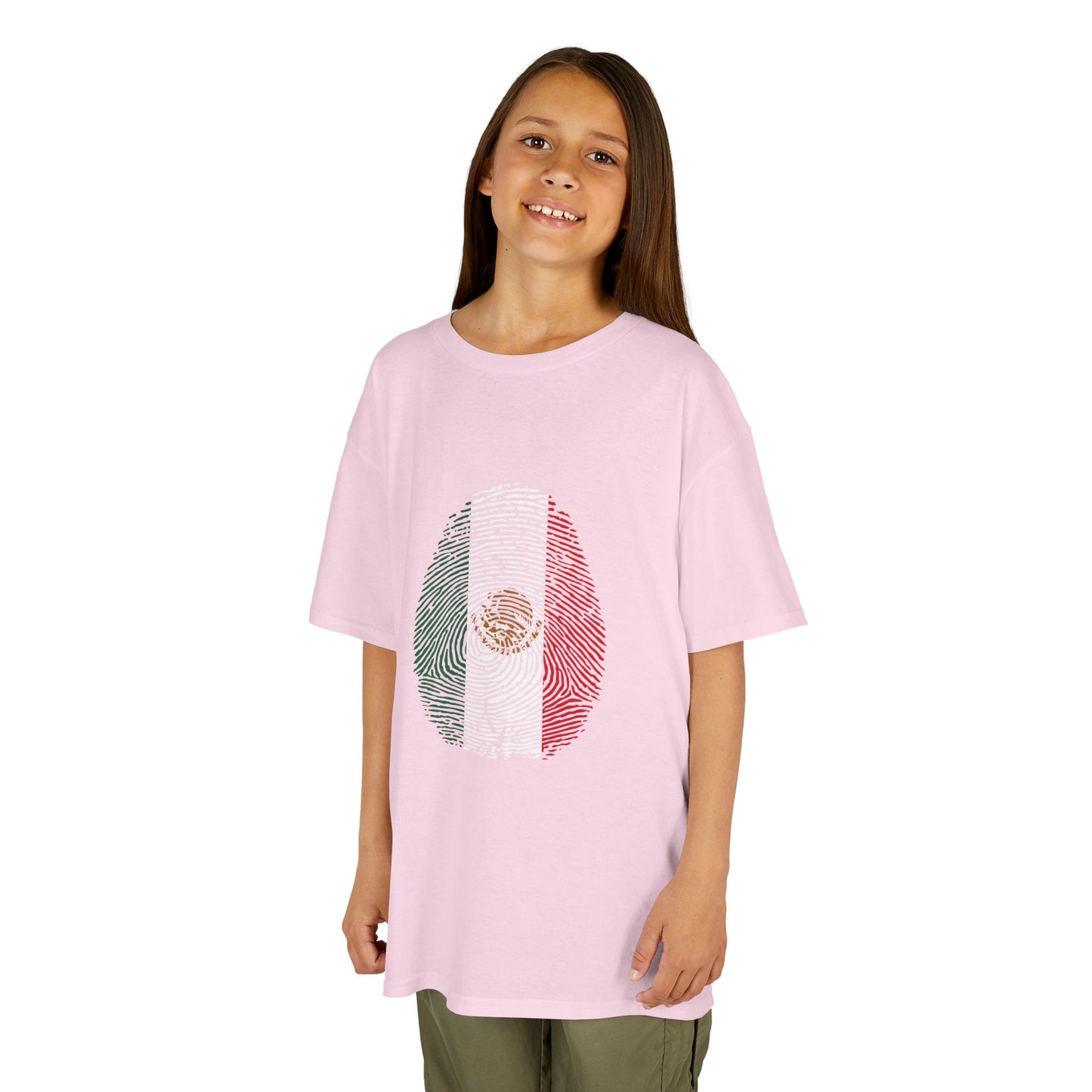 MEXICO Fingerprint flag Soccer World Cup Fan T-Shirt (KIDS - UNISEX)
