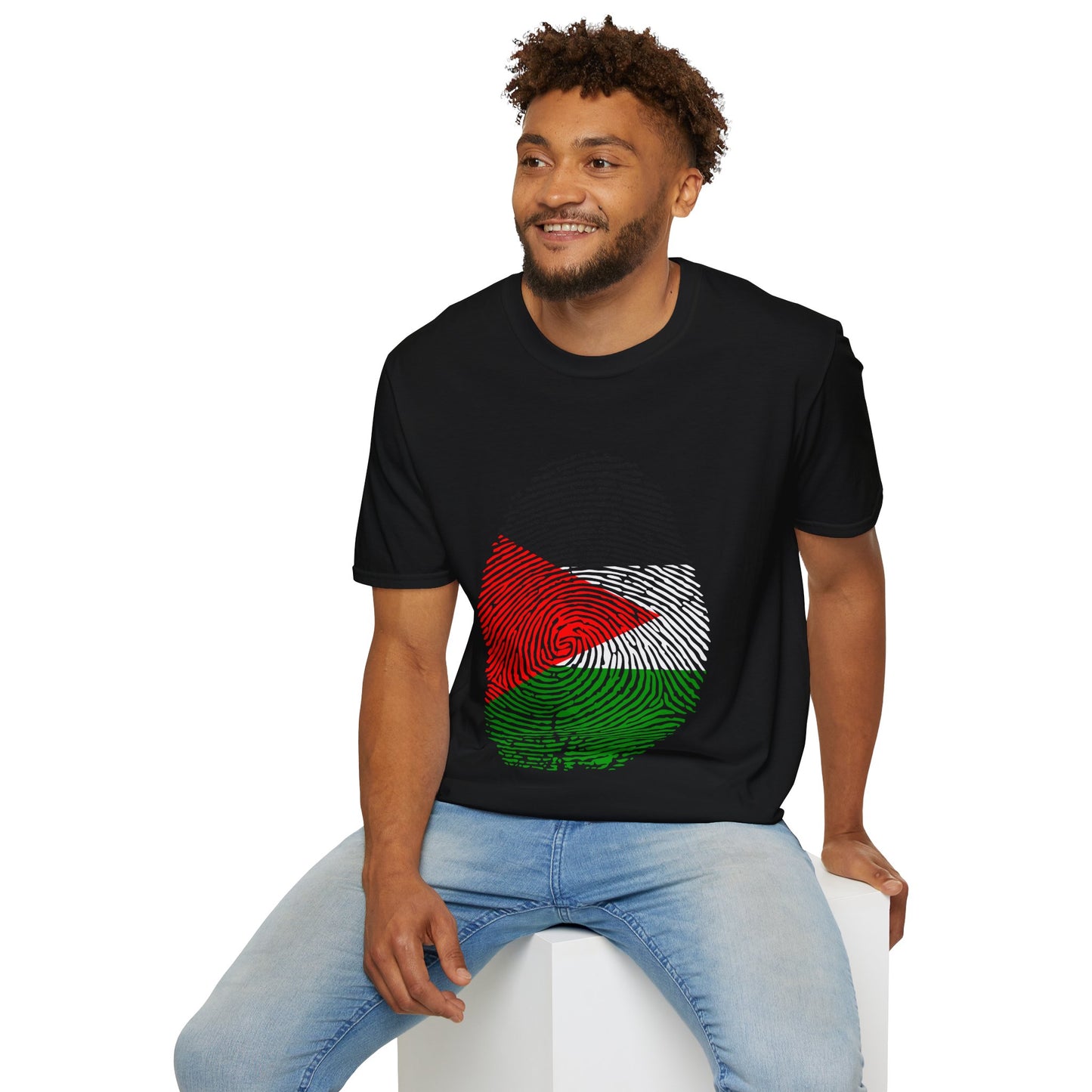 PALESTINE Fingerprint flag Soccer World Cup Fan T-Shirt (MEN)