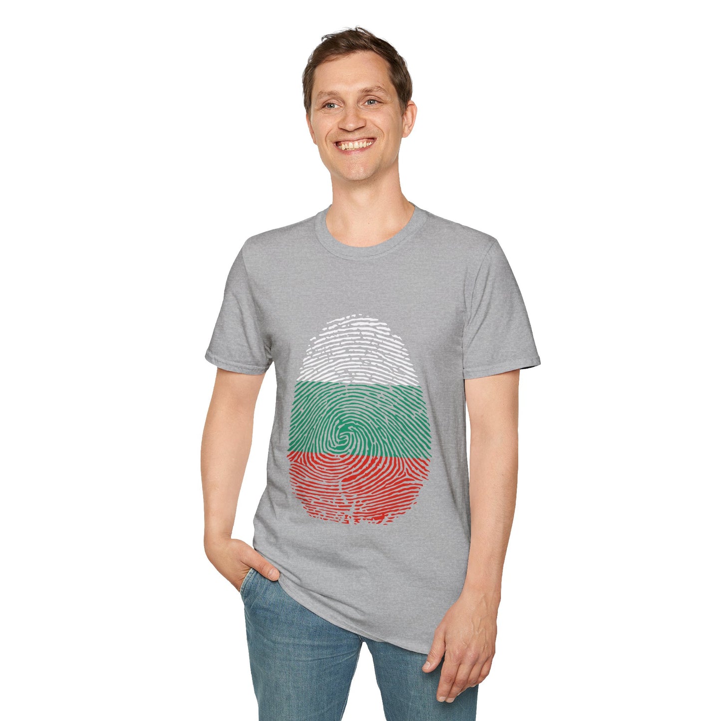 BULGARIA Fingerprint flag Soccer World Cup Fan T-Shirt (MEN)