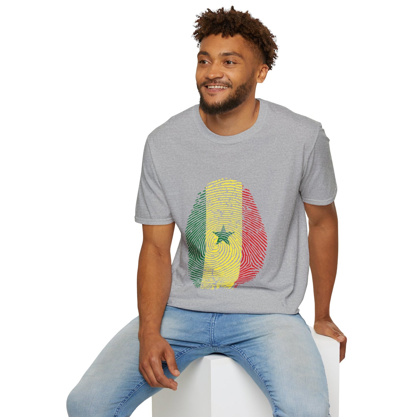 SENEGAL Fingerprint flag Soccer World Cup Fan T-Shirt (MEN)