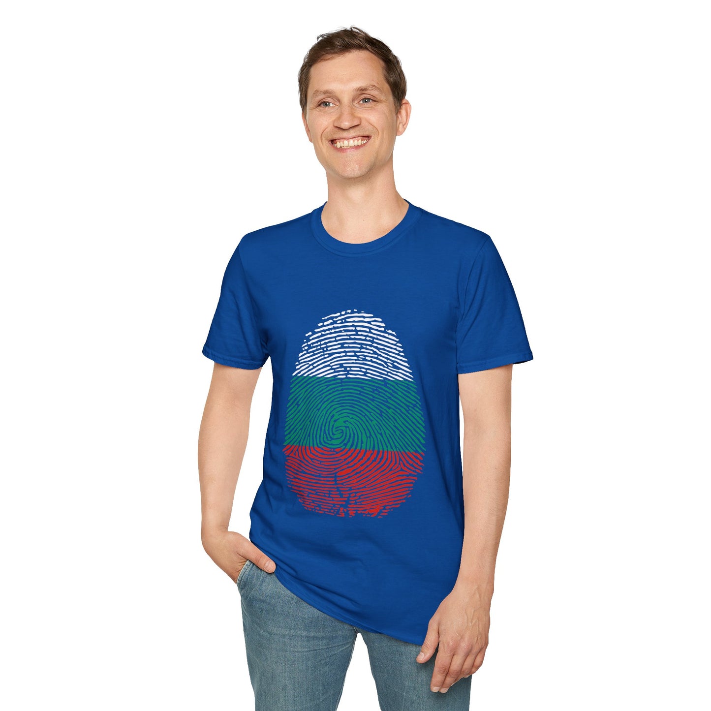 BULGARIA Fingerprint flag Soccer World Cup Fan T-Shirt (MEN)