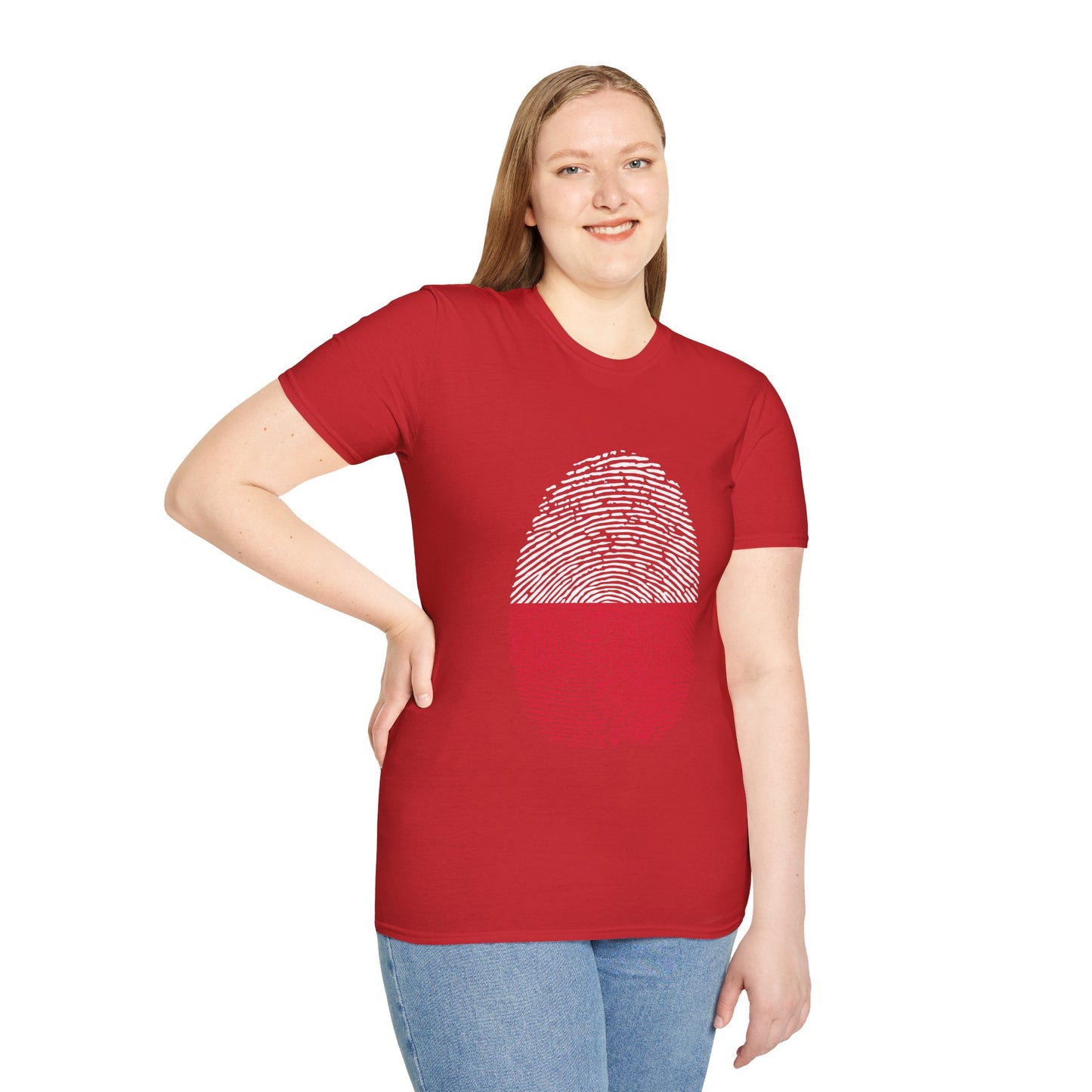 POLAND Fingerprint flag Soccer World Cup Fan T-Shirt (WOMEN)