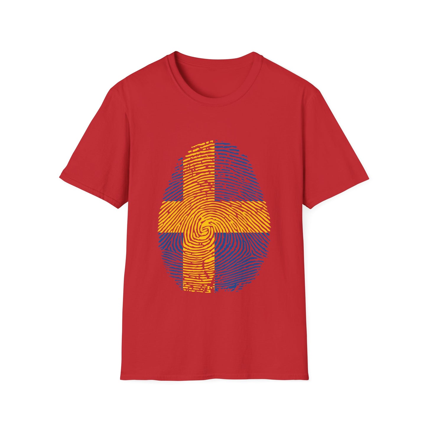 SWEDEN Fingerprint flag Soccer World Cup Fan T-Shirt (WOMEN)