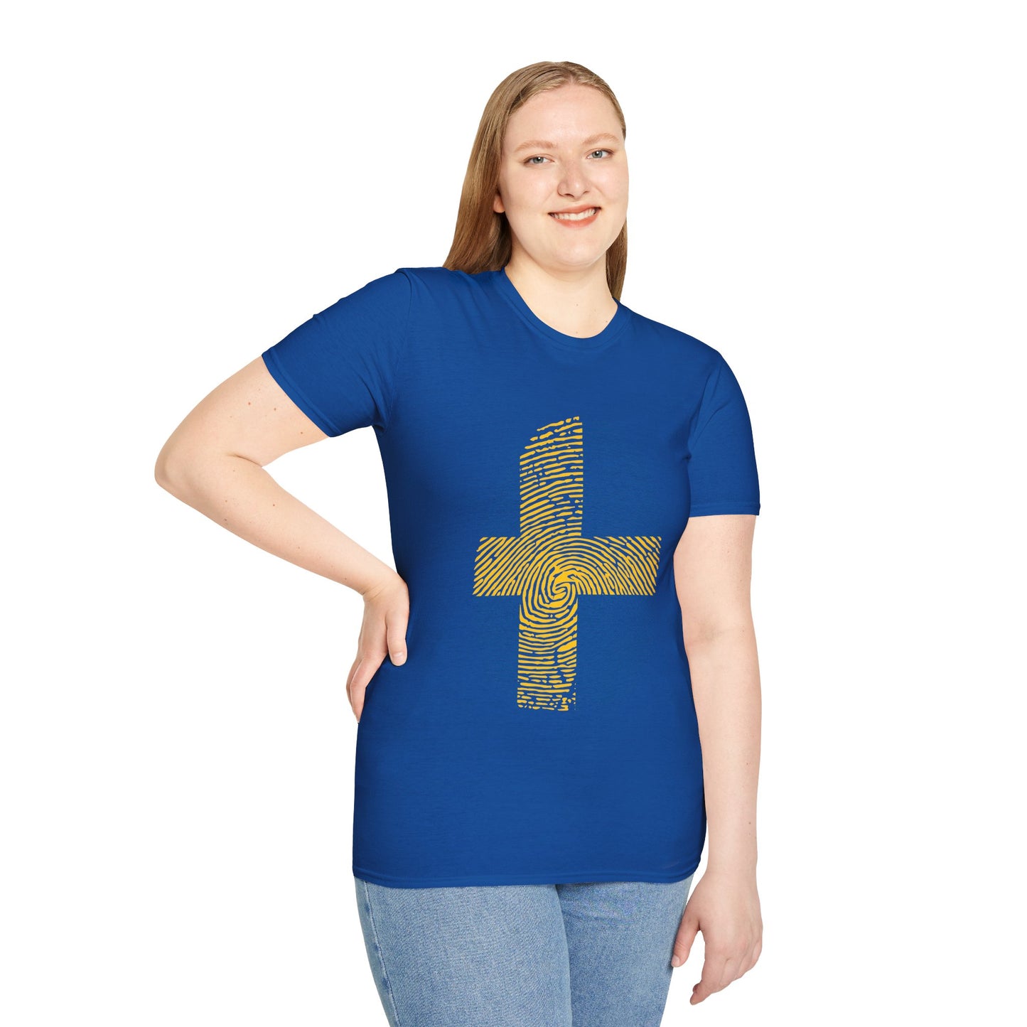 SWEDEN Fingerprint flag Soccer World Cup Fan T-Shirt (WOMEN)