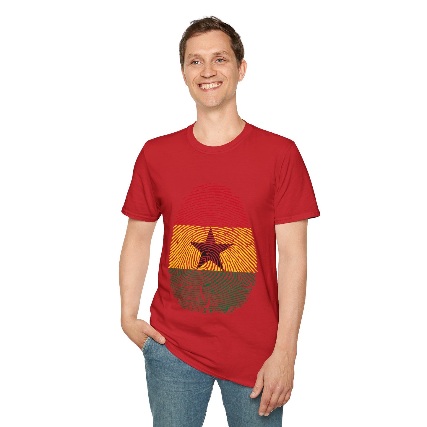 GHANA Fingerprint flag Soccer World Cup Fan T-Shirt (MEN)