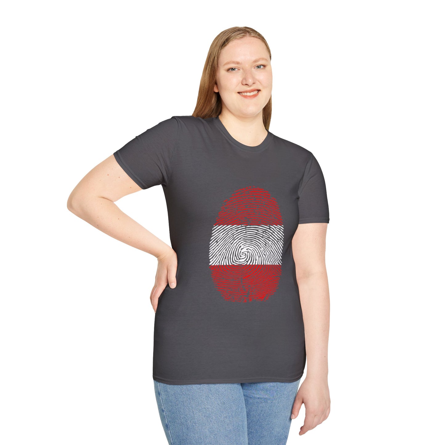 AUSTRIA Fingerprint flag Soccer World Cup Fan T-Shirt (WOMEN)
