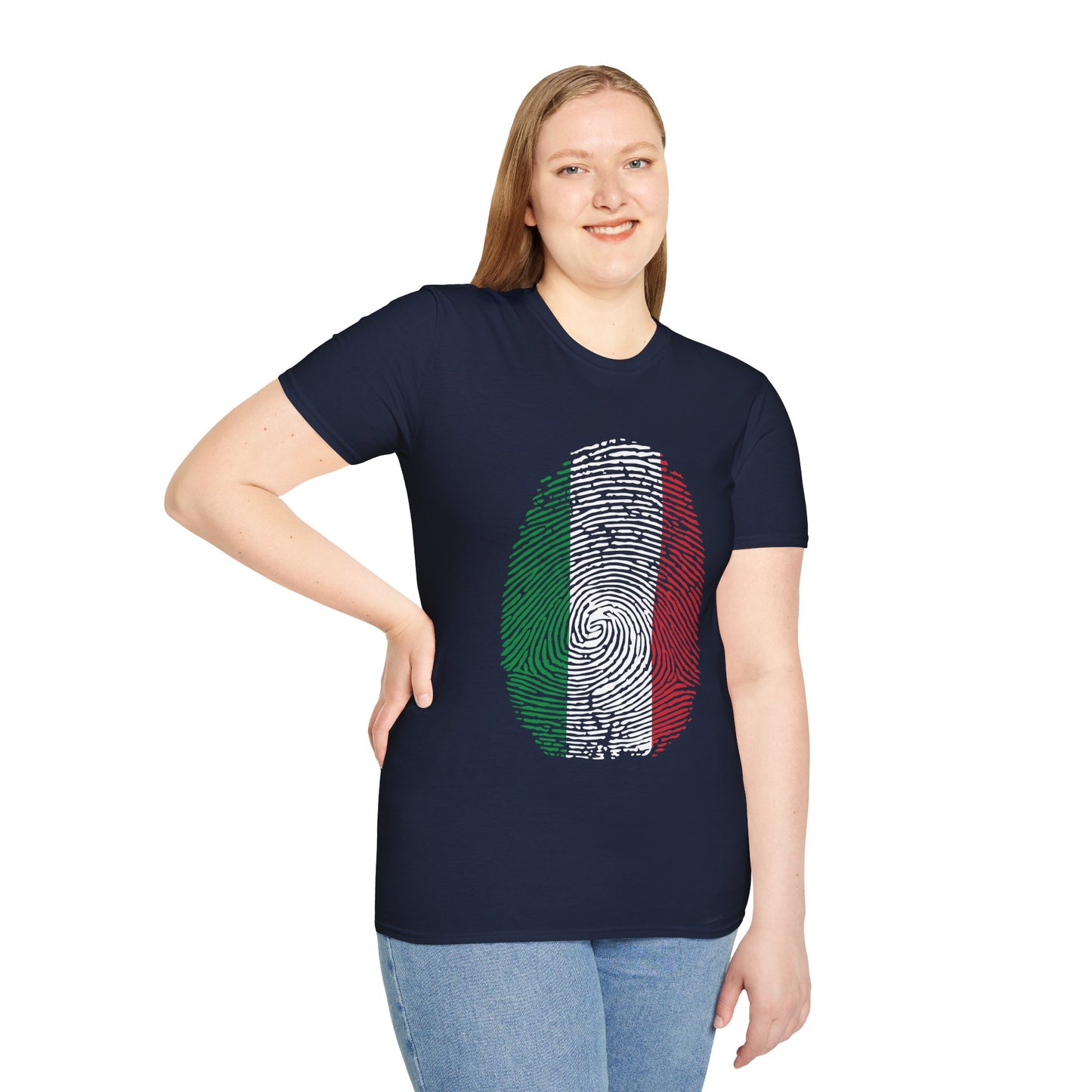 ITALY Fingerprint flag Soccer World Cup Fan T-Shirt (WOMEN)