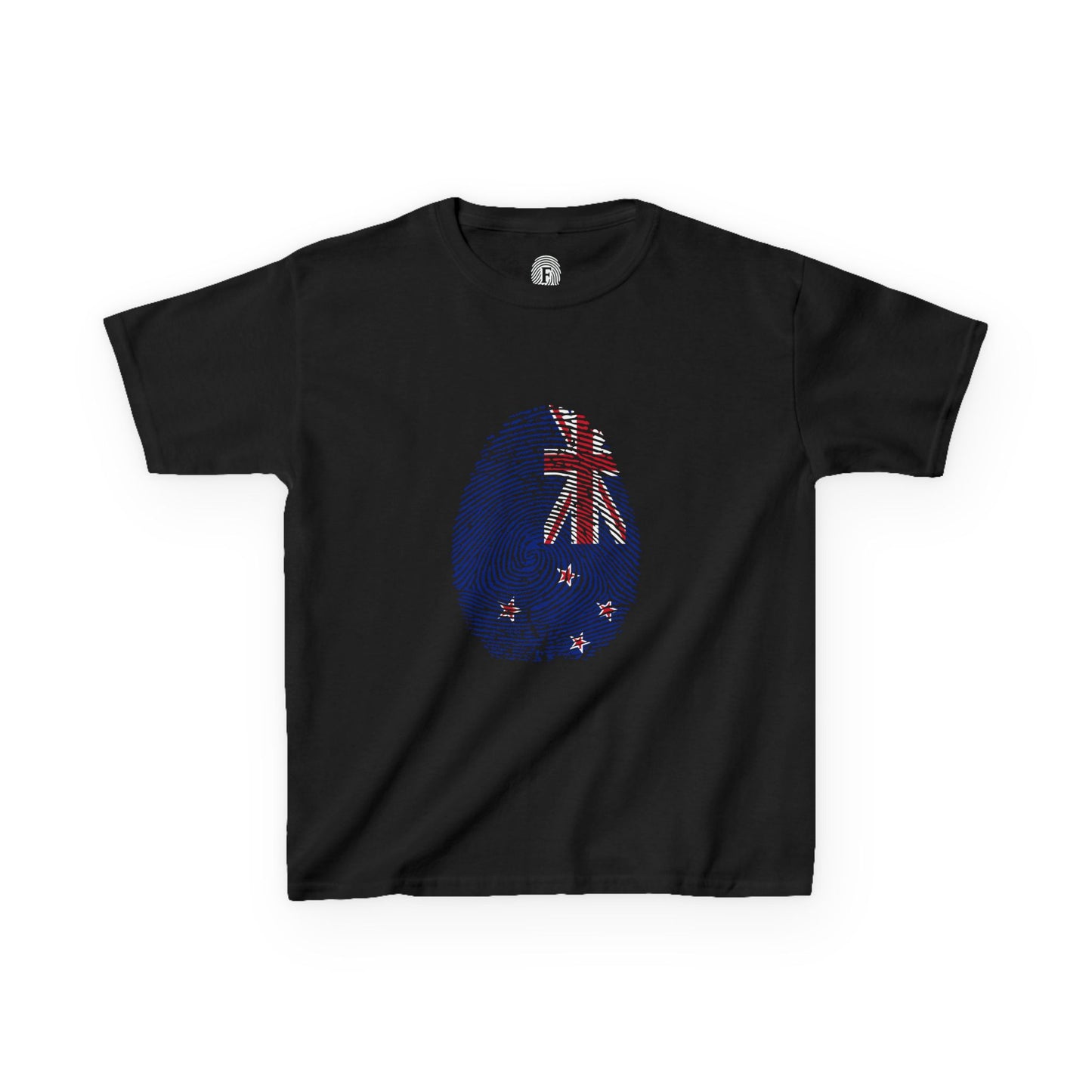 NEW ZEALAND Fingerprint flag Soccer World Cup Fan T-Shirt (KIDS - UNISEX)