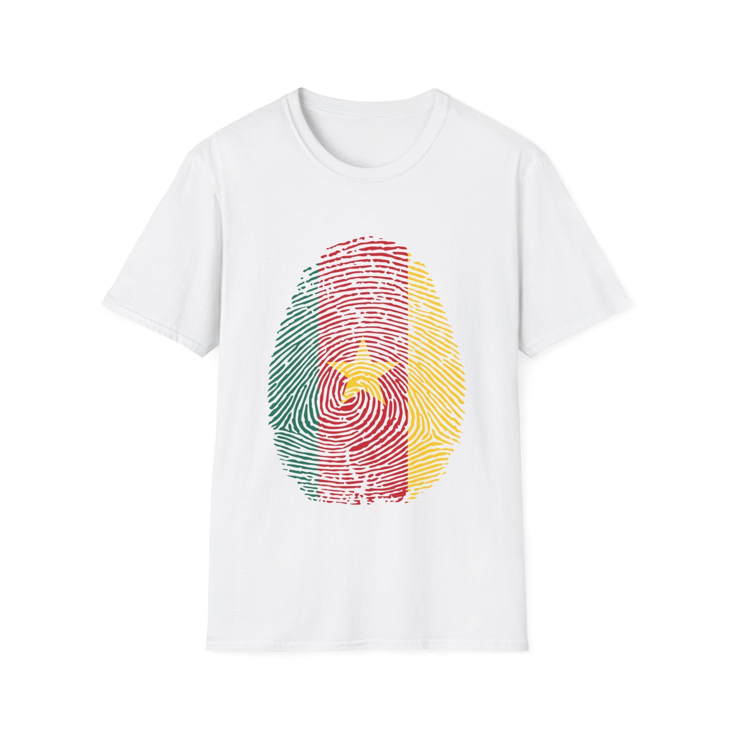CAMEROON Fingerprint flag Soccer World Cup Fan T-Shirt (MEN)