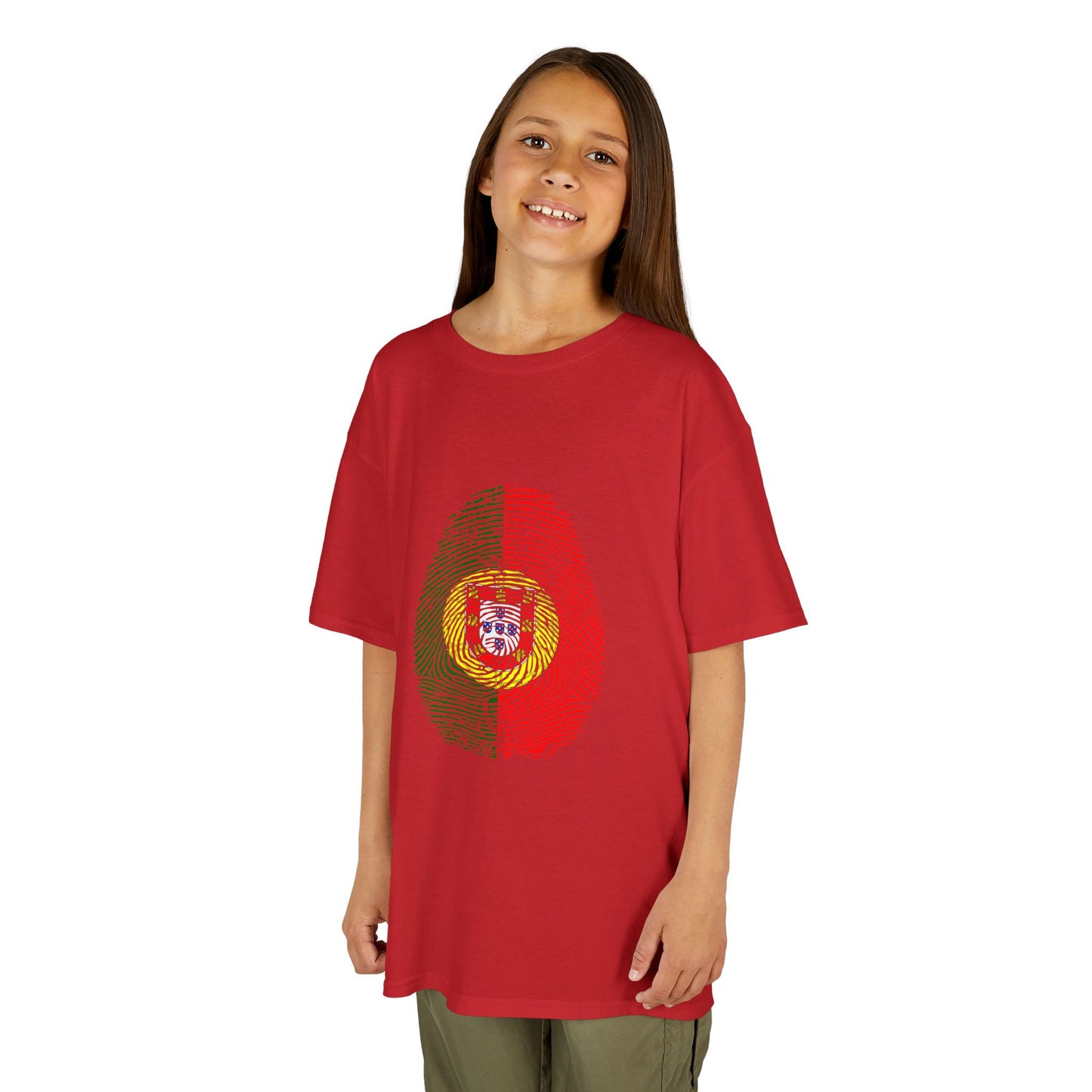 PORTUGAL Fingerprint flag Soccer World Cup Fan T-Shirt (KIDS - UNISEX)