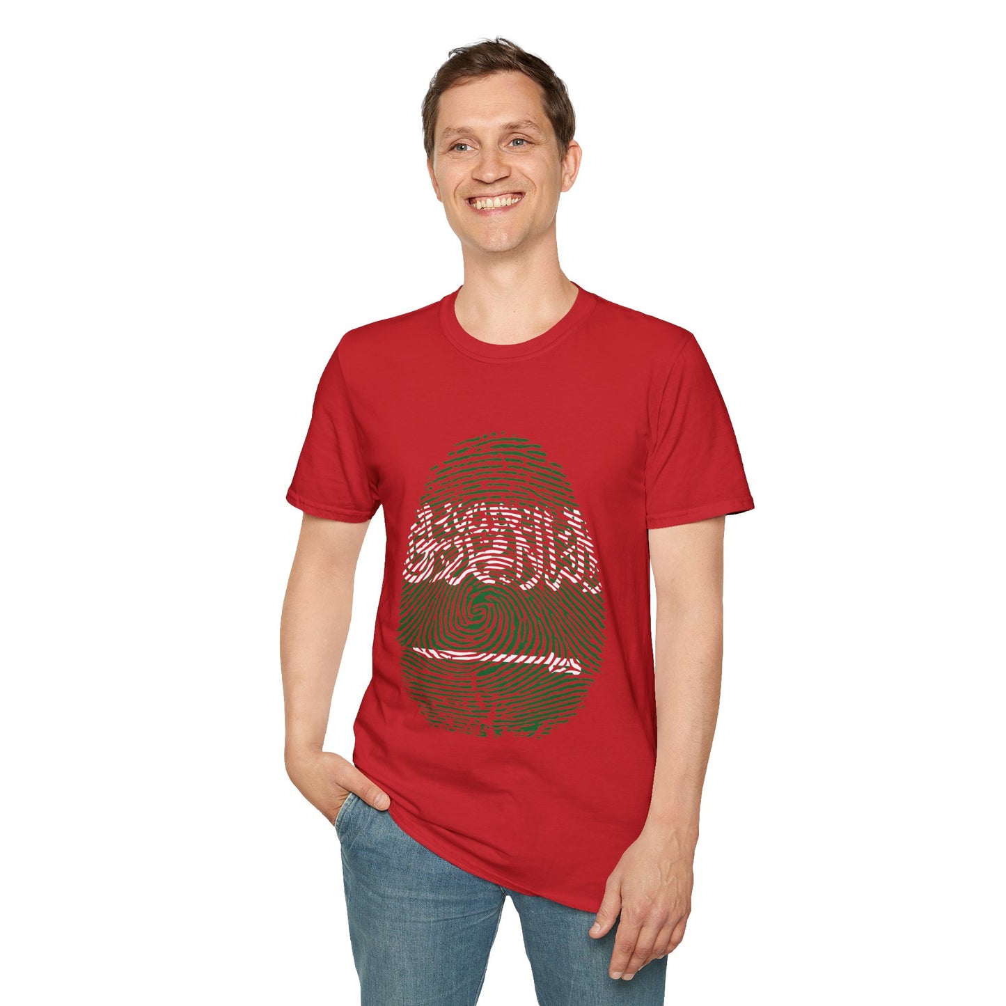 SAUDI ARABIA Fingerprint flag Soccer World Cup Fan T-Shirt (MEN)