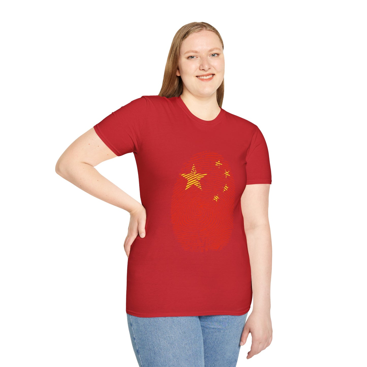 CHINA Fingerprint flag Soccer World Cup Fan T-Shirt (WOMEN)