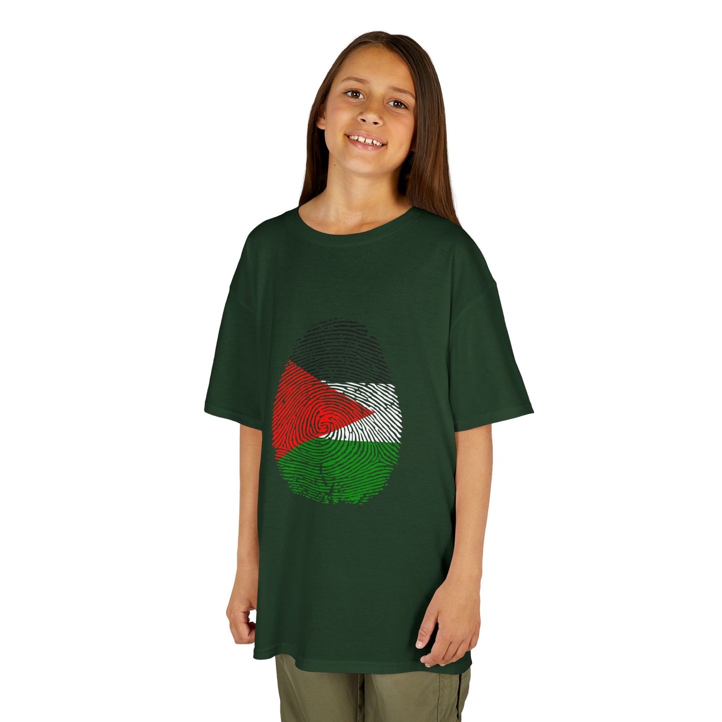PALESTINE Fingerprint flag Soccer World Cup Fan T-Shirt (KIDS - UNISEX)