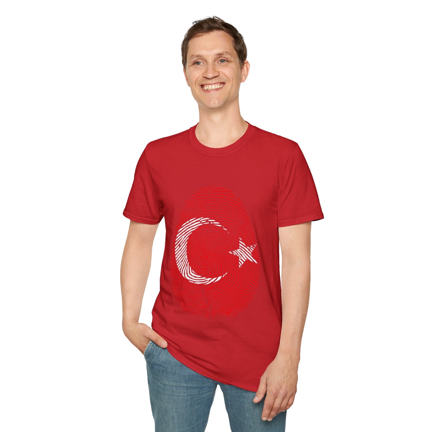 TURKIYE Fingerprint flag Soccer World Cup Fan T-Shirt (MEN)