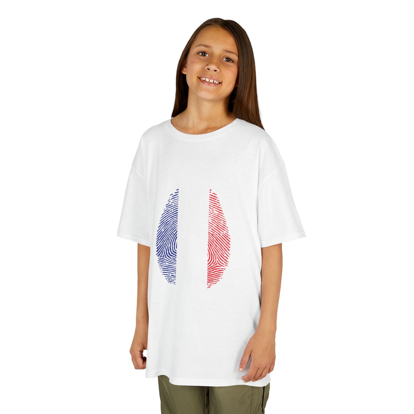 FRANCE Fingerprint flag Soccer World Cup Fan T-Shirt (KIDS - UNISEX)