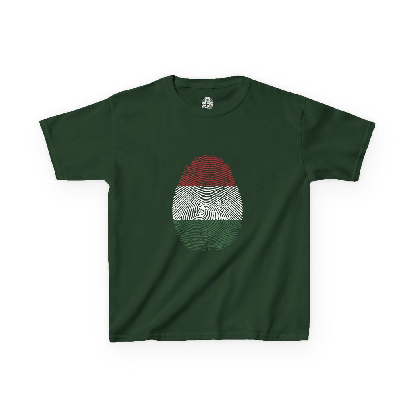 HUNGARY Fingerprint flag Soccer World Cup Fan T-Shirt (KIDS - UNISEX)
