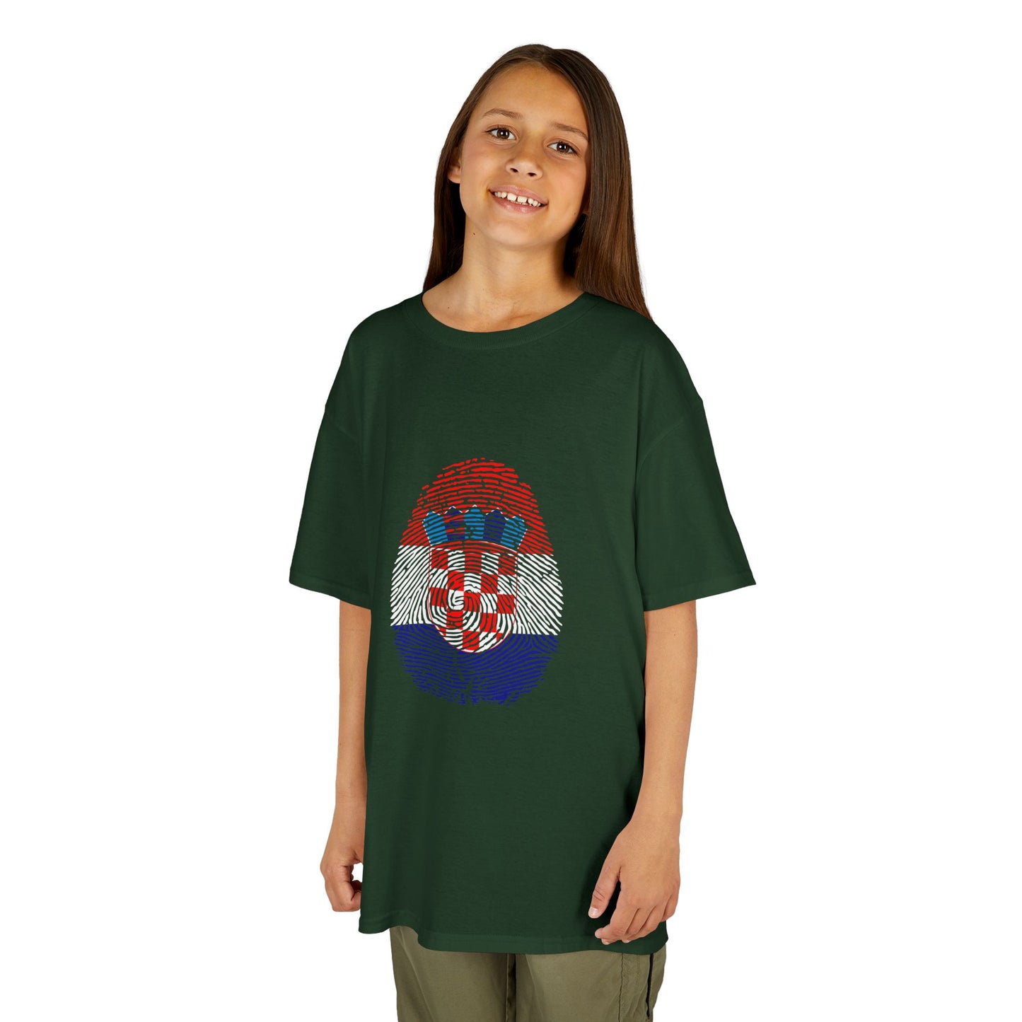 CROATIA Fingerprint flag Soccer World Cup Fan T-Shirt (KIDS - UNISEX)