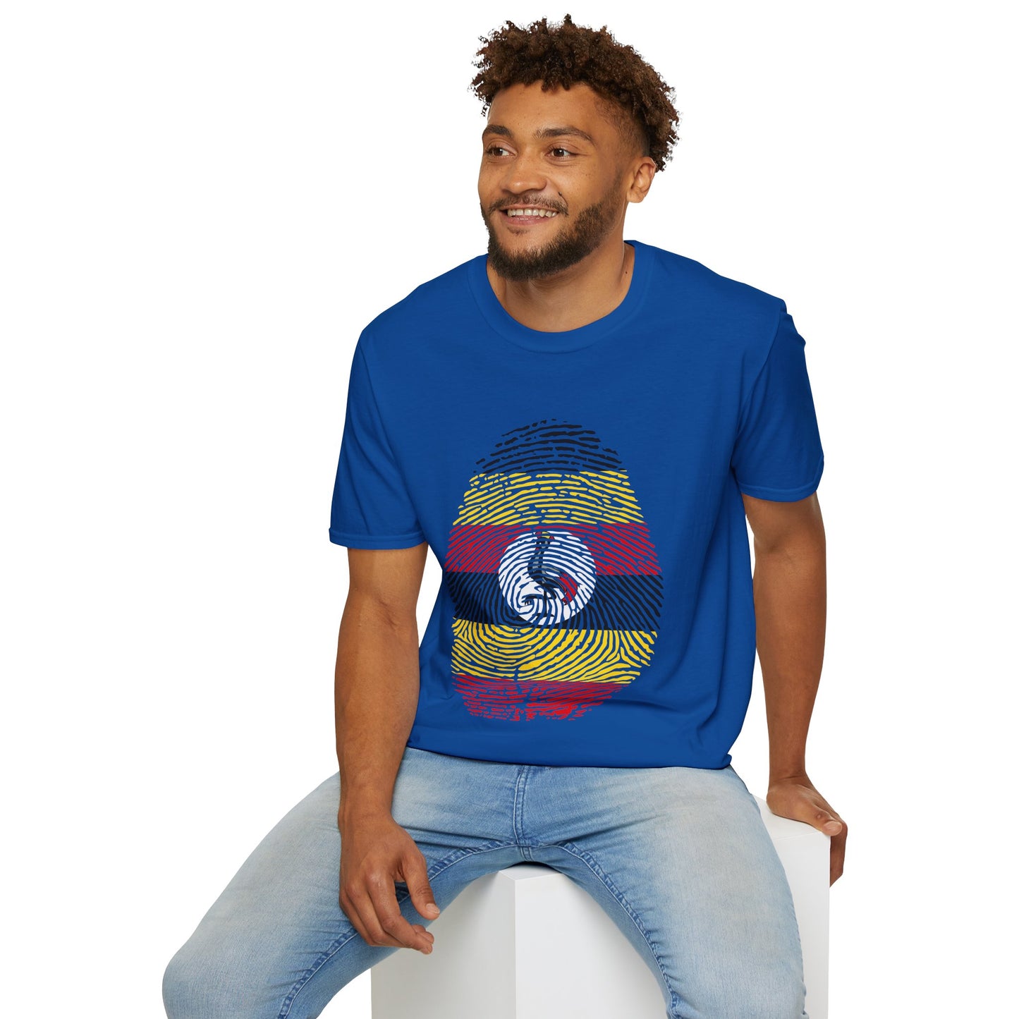 UGANDA Fingerprint flag Soccer World Cup Fan T-Shirt (MEN)
