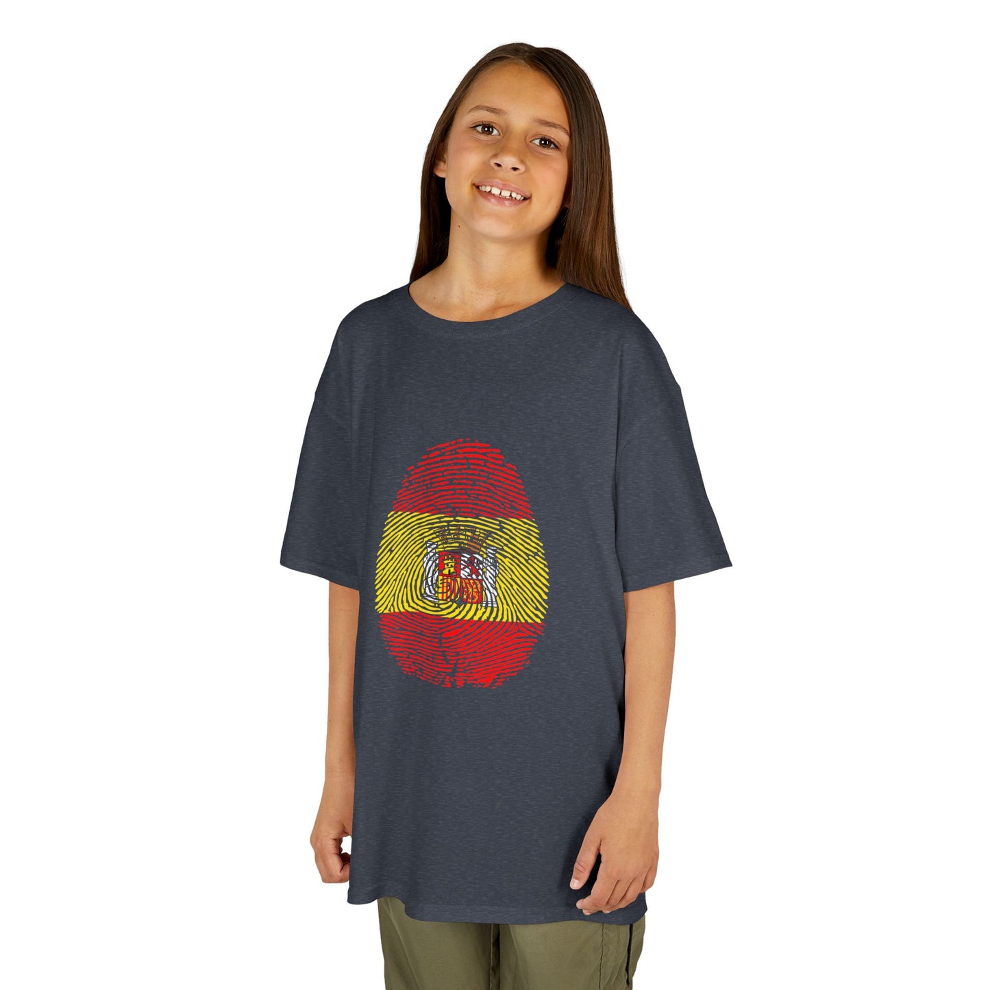 SPAIN Fingerprint flag Soccer World Cup Fan T-Shirt (KIDS - UNISEX)