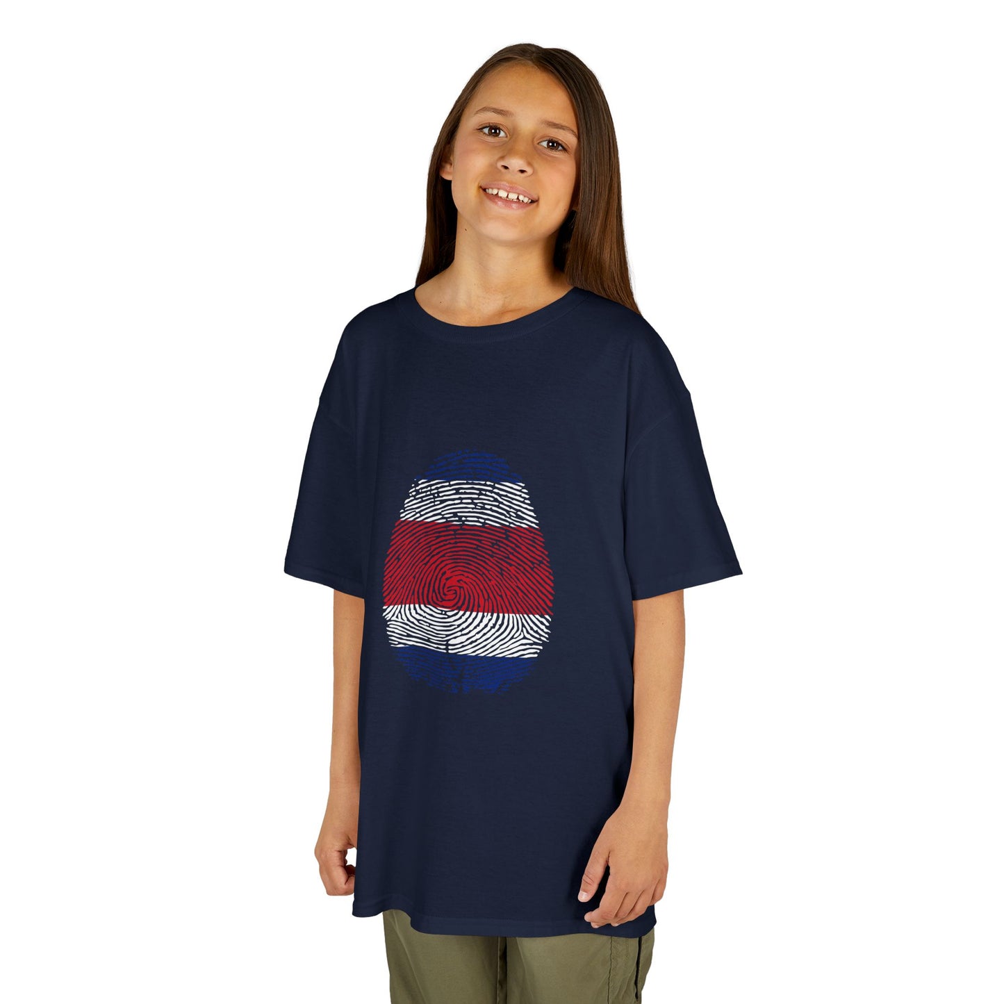 COSTA RICA Fingerprint flag Soccer World Cup Fan T-Shirt (KIDS - UNISEX)