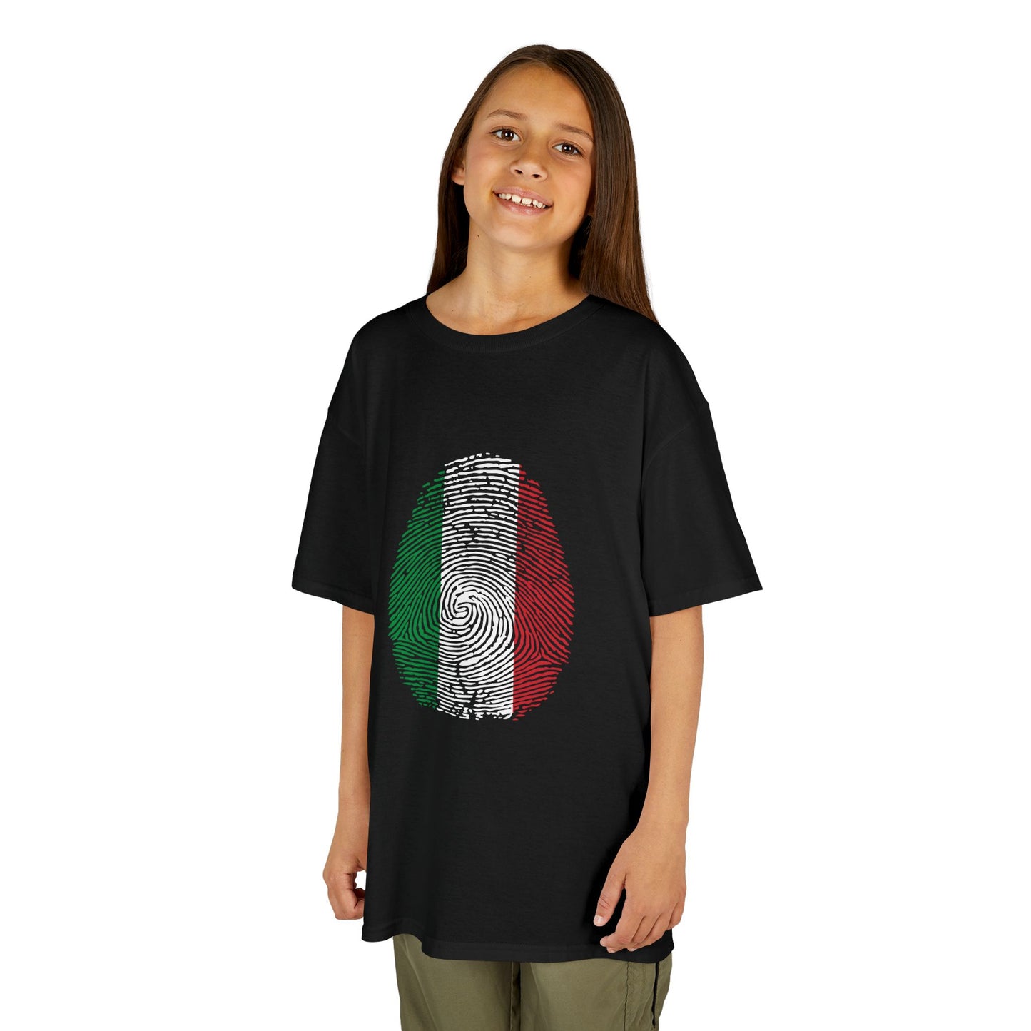 ITALY Fingerprint flag Soccer World Cup Fan T-Shirt (KIDS - UNISEX)