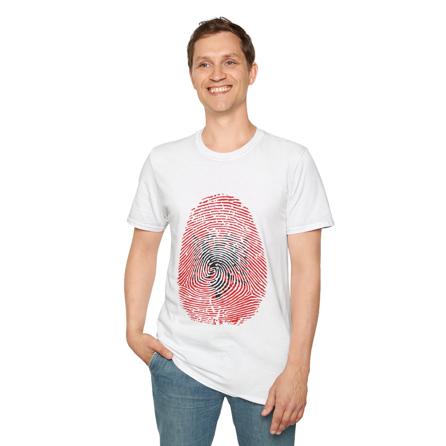 ALBANIA Fingerprint flag Soccer World Cup Fan T-Shirt (MEN)
