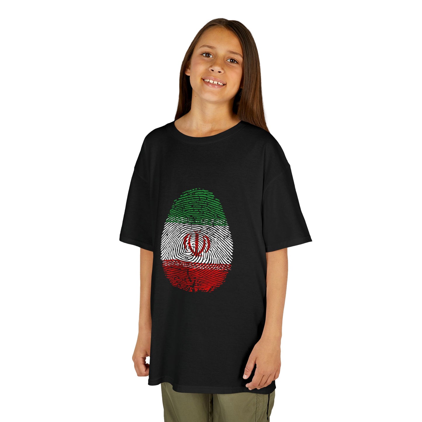 IRAN (I.R) Fingerprint flag Soccer World Cup Fan T-Shirt (KIDS - UNISEX)