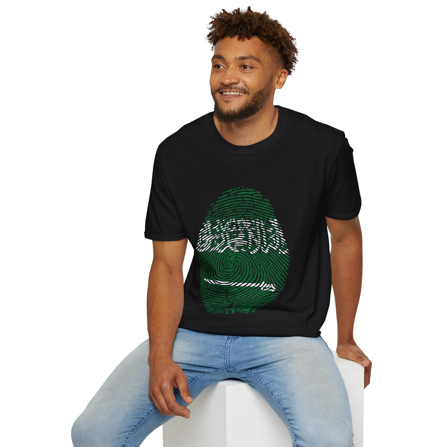 SAUDI ARABIA Fingerprint flag Soccer World Cup Fan T-Shirt (MEN)