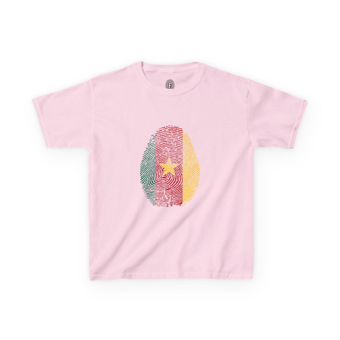 CAMEROON Fingerprint flag Soccer World Cup Fan T-Shirt (KIDS - UNISEX)