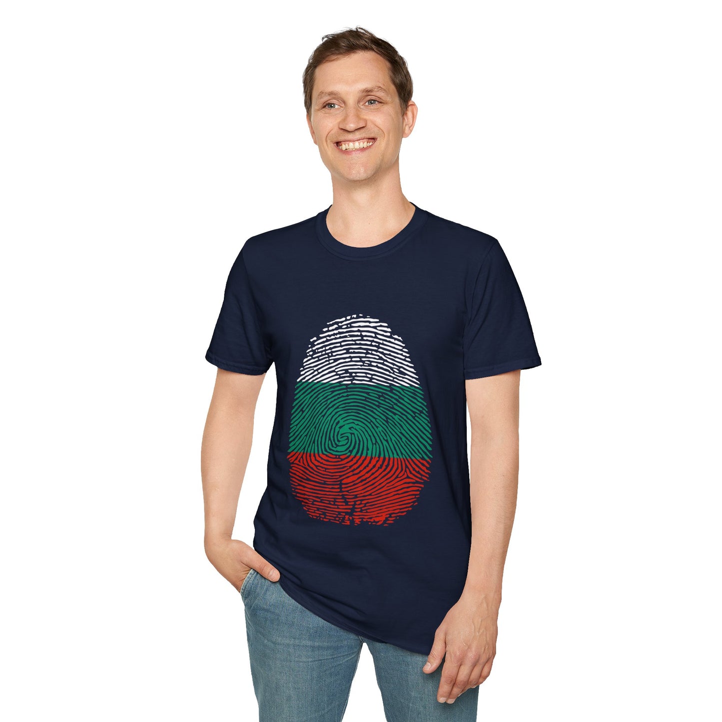 BULGARIA Fingerprint flag Soccer World Cup Fan T-Shirt (MEN)