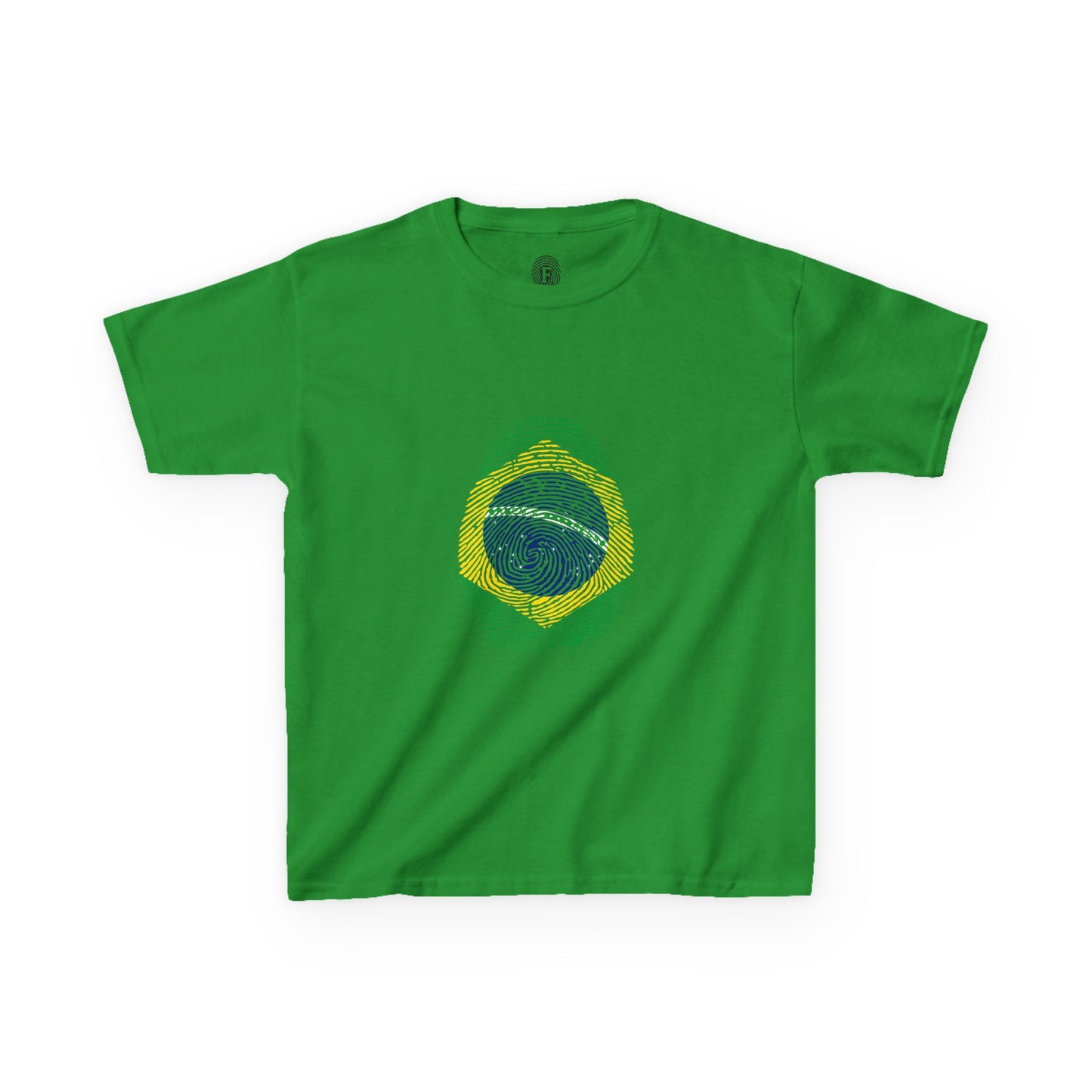 BRAZIL Fingerprint flag Soccer World Cup Fan T-Shirt (KIDS - UNISEX)