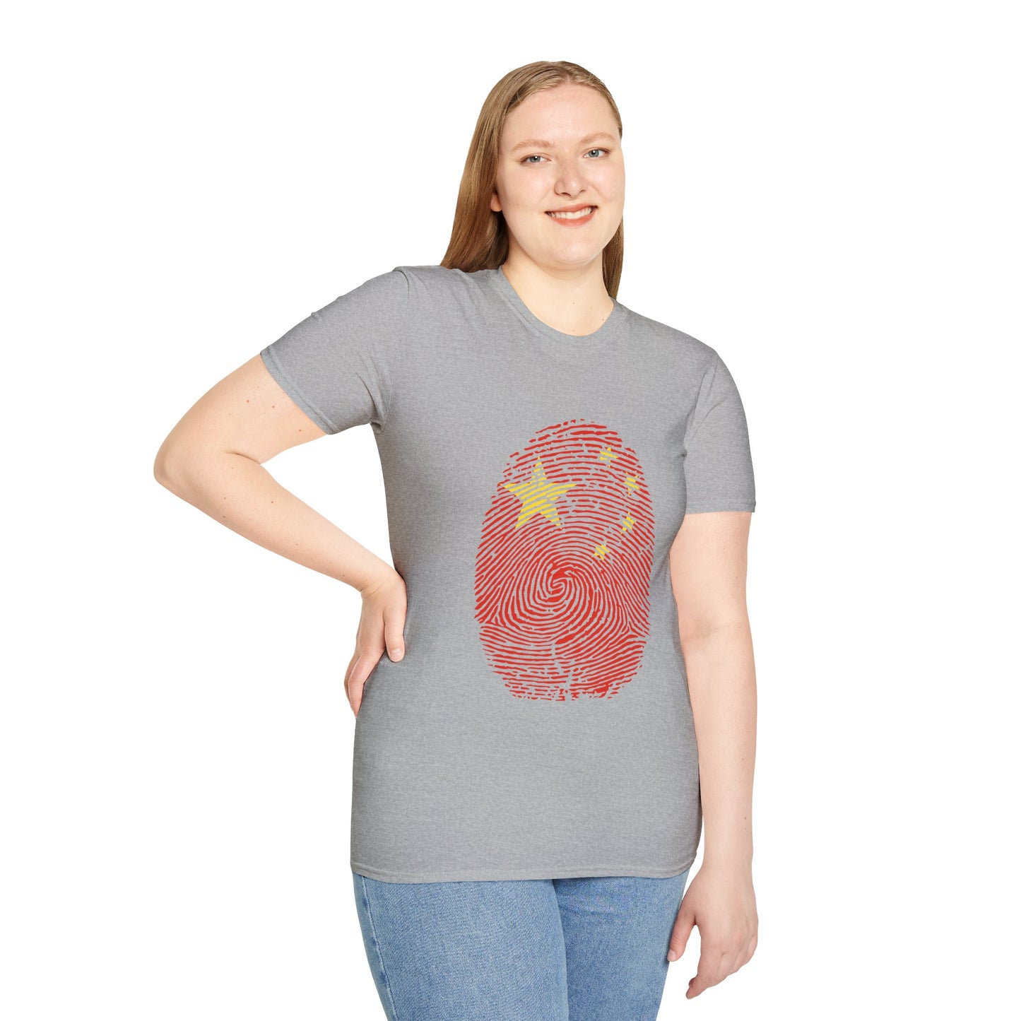 CHINA Fingerprint flag Soccer World Cup Fan T-Shirt (WOMEN)