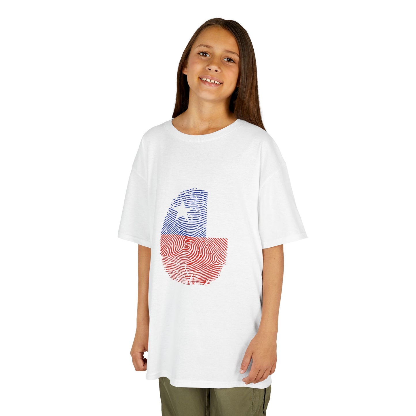 CHILE Fingerprint flag Soccer World Cup Fan T-Shirt (KIDS - UNISEX)
