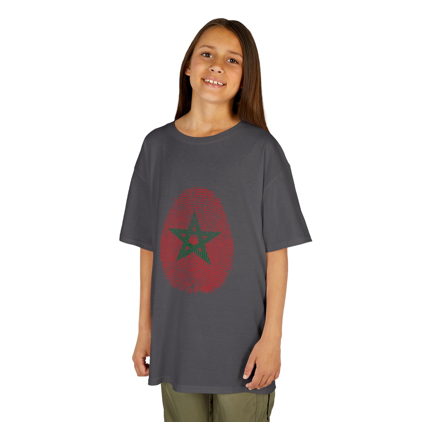 MOROCCO Fingerprint flag Soccer World Cup Fan T-Shirt (KIDS - UNISEX)