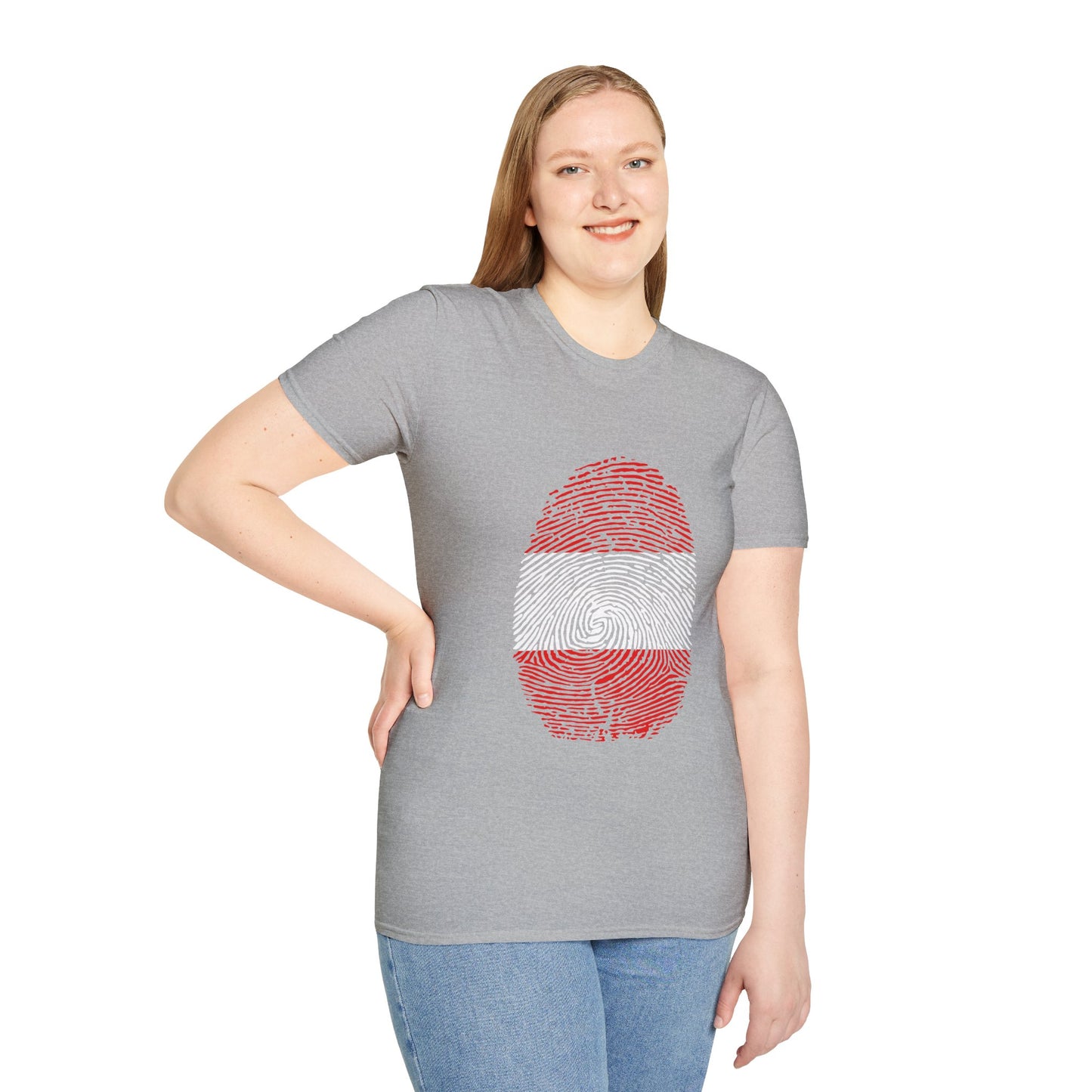 AUSTRIA Fingerprint flag Soccer World Cup Fan T-Shirt (WOMEN)