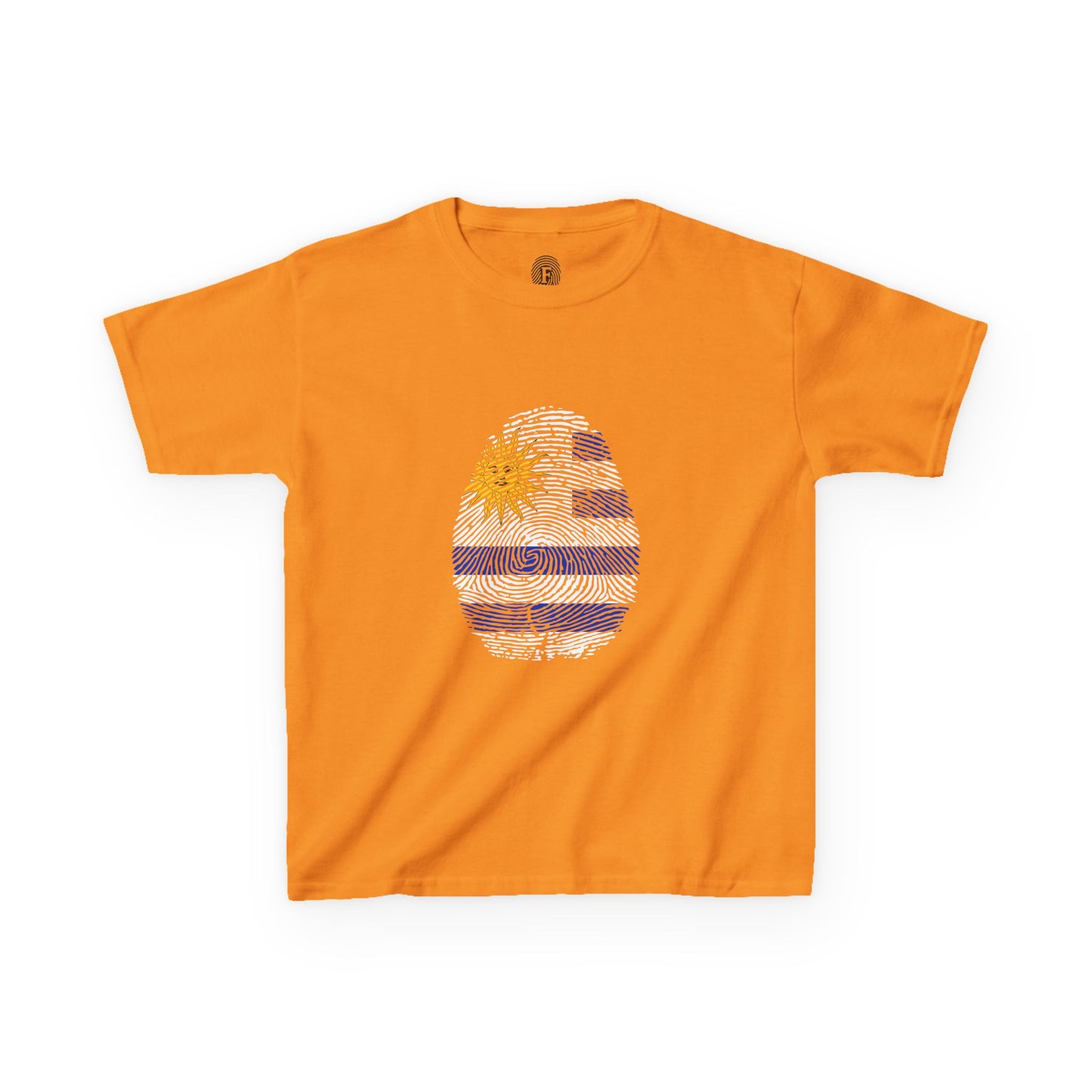 URUGUAY Fingerprint flag Soccer World Cup Fan T-Shirt (KIDS - UNISEX)