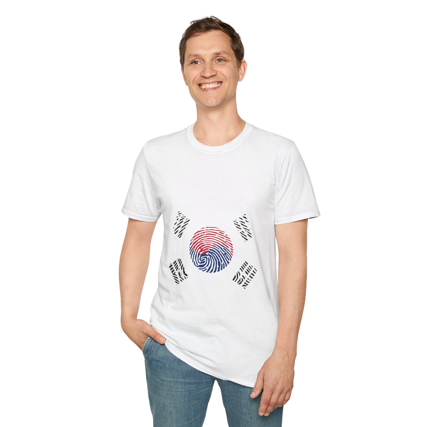 SOUTH KOREA Fingerprint flag Soccer World Cup Fan T-Shirt (MEN)