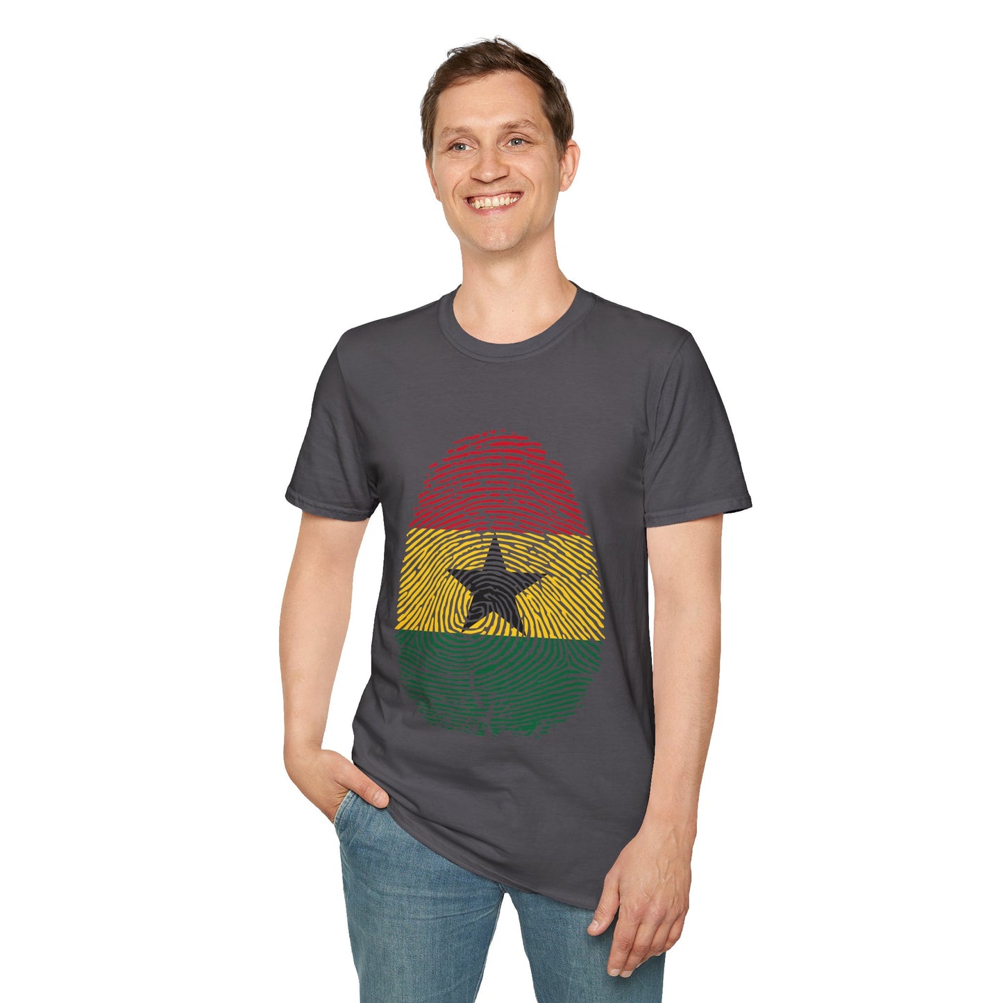 GHANA Fingerprint flag Soccer World Cup Fan T-Shirt (MEN)